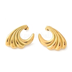 304 Stainless Steel Sea Wave Stud Earrings&nbsp;EJEW-M073-07G-02
