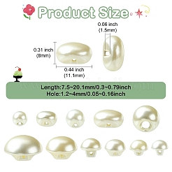 About 660 Pcs 330G 11 Styles 1-Hole ABS Plastic Imitation Pearl Buttons&nbsp;BUTT-CJ0001-08