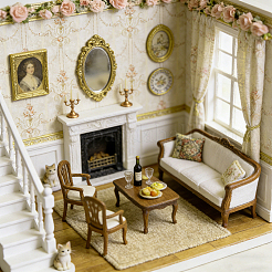 Mini Dollhouse Living Room Bedroom Wallpaper&nbsp;DIY-WH0726-018C