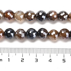 Electroplated Natural Agate Round Beads Strands&nbsp;G-L598-A01-02B