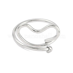 Non-Tarnish 304 Stainless Steel Heart Open Cuff Ring for Women&nbsp;RJEW-C097-05P