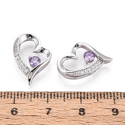925 Sterling Silver Micro Pave Clear Cubic Zirconia Pendants&nbsp;STER-T008-81A-P
