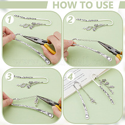 DIY Sea Animal Alloy Pendants Boolmarks Making Kits&nbsp;DIY-NB0013-94
