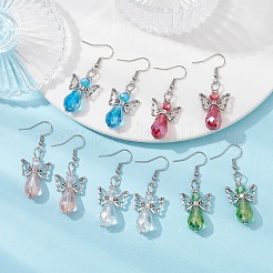 Tibetan Style Alloy Angel Fairy Dangle Earrings&nbsp;EJEW-JE05425-02