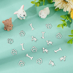 30Pcs 3 Style 304 & 201 Stainless Steel Pendants&nbsp;STAS-AR0001-82