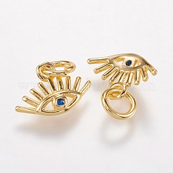 Brass Micro Pave Cubic Zirconia Charms&nbsp;KK-I613-11G