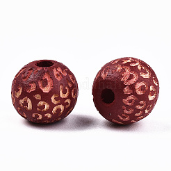 Painted Natural Wood Beads&nbsp;X-WOOD-T021-53A-08