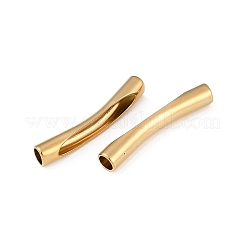 Ion Plating(IP) 202 Stainless Steel Curved Tube Beads&nbsp;STAS-Q336-08A-G
