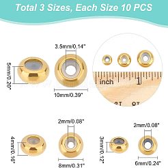 30Pcs 3 Style 202 Stainless Steel Beads&nbsp;STAS-UN0039-17