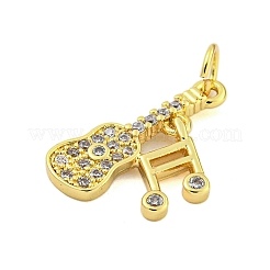 Rack Plating Brass Micro Pave Clear Cubic Zirconia Pendants&nbsp;KK-U021-06G
