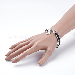 Natural Lava Rock Beads Bangles&nbsp;BJEW-JB03453-01