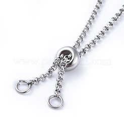 Tarnish Resistant 304 Stainless Steel Rolo Chain Slider Bracelet/Bolo Bracelets Making&nbsp;AJEW-JB00492