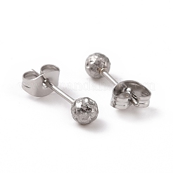 Non-Tarnish 304 Stainless Steel Ball Stud Earrings for Women&nbsp;EJEW-C038-01P