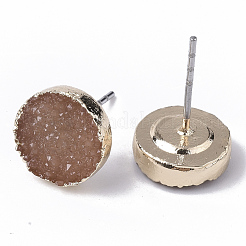 Electroplate Druzy Resin Stud Earrings&nbsp;RESI-S383-029