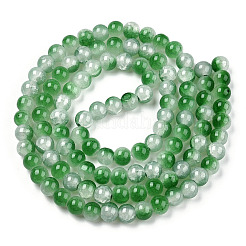 Crackle Baking Paint Imitation Jade Glass Beads Strands&nbsp;LS-DGLA-T003-6mm-07