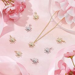 12Pcs 2 Colors Rack Plating Brass Micro Pave Clear Cubic Zirconia Pendants&nbsp;KK-FH0003-95