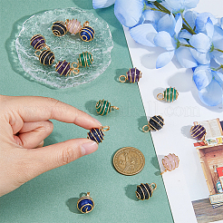 4 Sets Natural Mixed Stone Copper Wire Wrapped Pendants&nbsp;FIND-FH0009-11