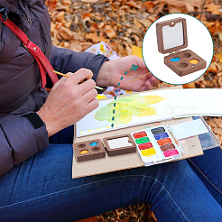 Wood Watercolor Paints Tins Box&nbsp;AJEW-WH0542-84A