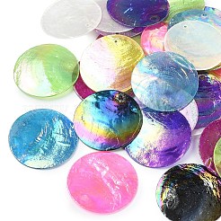 45Pcs 9 Styles Spray Painted Natural Capiz Shell Pendants&nbsp;SSHEL-YW0015-16