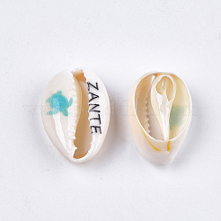 Printed Cowrie Shell Beads&nbsp;SHEL-S276-12A