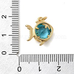 Brass Micro Pave Cubic Zirconia Pendants&nbsp;KK-C137-09G-02