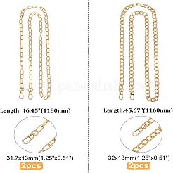 4Pcs 2 Style Aluminum Chains Bag Straps&nbsp;AJEW-FH0002-65