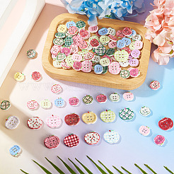 100Pcs 3 Styles 4-Hole Apple Plastic Buttons&nbsp;BUTT-TA0001-54