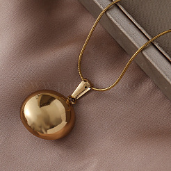 304 Stainless Steel with White Imitation Pearl Half Round Pendant Necklaces for Women and Girls&nbsp;EO0407