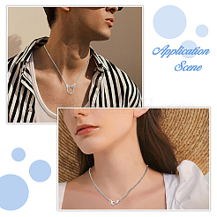 304 Stainless Steel Twisted Chain Necklaces with Double Heart Clasps&nbsp;NJEW-HS00012
