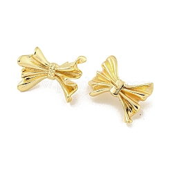 Bowknot Rack Plated Brass Stud Earrings for Women&nbsp;EJEW-Z051-06G