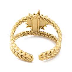 Ion Plating(IP) Sun 304 Stainless Steel Open Cuff Rings&nbsp;RJEW-G314-04G