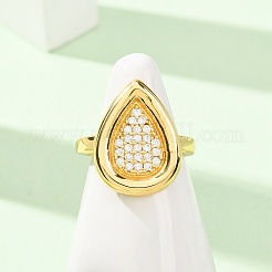 Brass Micro Pave Cubic Zirconia Cuff Open Rings&nbsp;CU-CBAB3AD-14G