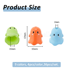 36Pcs 9 Colors Plastic Bead Cone&nbsp;KY-FH0001-38