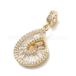 Brass Pave Clear Cubic Zirconia European Dangle Charms&nbsp;KK-H529-21G