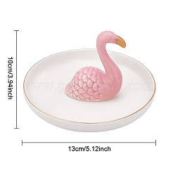 Porcelain Flamingo Ring Holder&nbsp;DJEW-WH0011-28