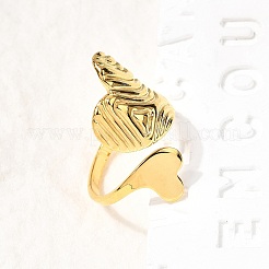304 Stainless Steel Heart Cuff Rings for Women&nbsp;RJEW-Z110-02G