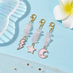 3Pcs 3 Styles Alloy Enamel Pendants Decoraiton&nbsp;HJEW-JM01655