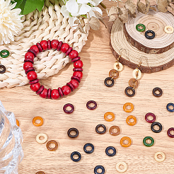 320Pcs 8 Colors Wood Linking Rings&nbsp;WOOD-SC0002-30