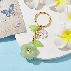 Flower Acrylic Imitation Gemstone Pendant Keychain&nbsp;KEYC-JKC00692-04