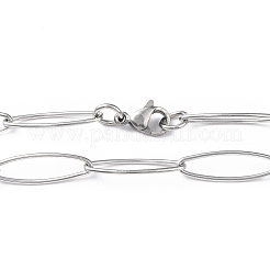 Non-Tarnish 201 Stainless Steel Paperclip Chain Necklace for Men Women&nbsp;NJEW-I122-12B-P