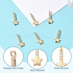 2Pcs Brass Micro Pave Cubic Zirconia Charms&nbsp;KK-YW0004-22