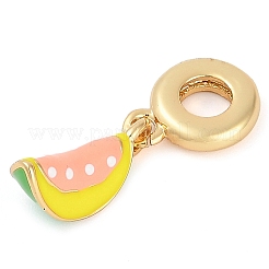 Rack Plating Brass Enamel European Dangle Charms&nbsp;KK-P287-26G