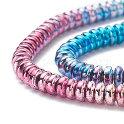 Rainbow Color Electroplate Non-magnetic Synthetic Hematite Beads Strands&nbsp;G-L489-G02