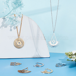8Pcs 8 Style PVD Vacuum Plating 201 Stainless Steel Pendants&nbsp;STAS-DC0005-13