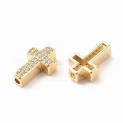 Rack Plating Brass Cubic Zirconia Beads&nbsp;KK-B051-06G
