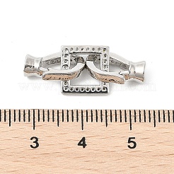Brass Micro Pave Clear Cubic Zirconia Fold Over Clasps&nbsp;KK-U059-18P
