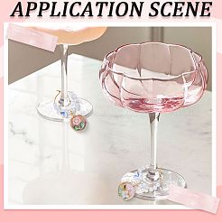 6Pcs Flower Alloy Enamel Glass Wine Glass Charms&nbsp;AJEW-SC00078