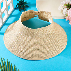 1Pc Women Straw Floppy Wide Brim Sun Hat&nbsp;AJEW-TA0002-59A