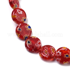 Handmade Millefiori Lampwork Beads Strands&nbsp;LAMP-G166-17B-05