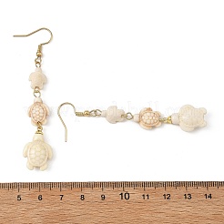 Dyed Tortoise Synthetic Turquoise Dangle Earrings&nbsp;EJEW-JE07362-01
